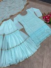 New Georgette Salwar Kameez Pakistani Wedding Party Wear Palazzo Suit Style