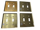 Lot Of 4 Brass Vintage Metal Electrical Outlet Plate Cover Mcm Cottage Core 80s