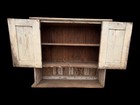 Primitive Antique Large Wall Cabinet Barn Find General Store Chippy White Paint