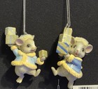 3 25  Blue Platinum Mice With Gift Boxes Ornaments Set E1030