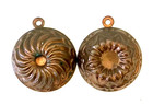 Vtg Set 6 Mini Copper Tin Lined Molds  Jello  Chocolate  Cookies  Assorted