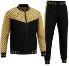 Men   s Designer Cubical Printed Tech Full Matching Jogging Suit Top   Bottom Set