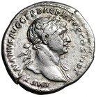 Trajan Ar Denarius  trajan Senior  pater  Seated  Rome Good Very Fine