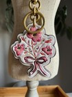   coach Chalk   Pink Flower Bouquet Bag Charm  Keychain--nwot--htf  