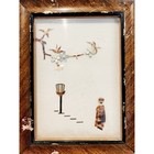 Pearl   Tortoiseshell Style Woman Lampost Flowerart Vintage Frame Rare 8 x10 
