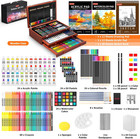 192 Pack Deluxe Art Set Drawing Painting Supplies Kit With Wooden Case