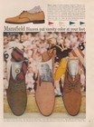 Vintage 1960 Bostonian Mansfield Blazers Shoes Mid Century Mens Fashion Print Ad