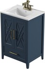 Bath Vanity In Blue With Vanity Top In White And White Basin 24 