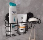 Gecko-loc Combo Shower Caddy Organizer Vacuum Suction Cup Mount Metal Basket    