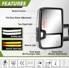 Siziom Power Fold Switchback Tow Mirror For 14-19 Chevy Silverado Gmc Sierra