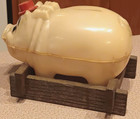 Vintage Hat Tipping Pig Coin Bank Plastic Wes-ko Los Angeles Usa   Working