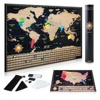  Scratch Off World Map Poster And Detailed United States Map  Includes Black