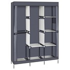 71  Portable 4 Tiers Closet Wardrobe Clothes Rack Storage Organizer W shelf Gray