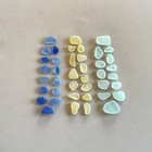 Genuine Beach Sea Glass Sky Blue Yellow Cornflower Surf-tumbled Mendocino Ca