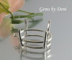 Sterling Silver Oval Cast Wire Dangle Pendant Setting  7x5-30x22mm 