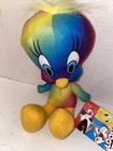 Nwt Looney Tunes Tweety Bird Plush Rainbow Tie Dye Doll Stuffed Animal Toy
