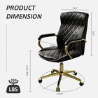 White And Gold Office Chair Mid Back Computer Desk Chair Leather Executive Chair