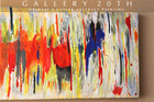Fab  Abstract Mid Century Modern Oil Painting   primal  Vtg Orig Art 60 s 70 s