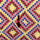 1885   1915s Antique Quilt Vibrant Cottons Trip Around The World Cutter Or Repair