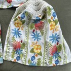 Flowers Kitchen Dish Towels With Crochet Tops Towel Set  Handmad