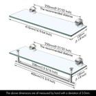 Kes 16  Floating Tempered Glass Bathroom Shelves W  Towel Bar  Rustproof