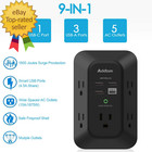 Usb Wall Charger Surge Protector -  5 Outlet Extender With 4 Usb Charging Ports