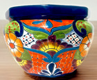 Talavera Pottery Planter Pot 15    Mexican Ceramic Floral Large