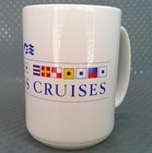 Vintage Princess Cruise Ship Lines Coffee Mug Cup Nautical Letter Flags Logo
