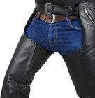 Ard Champs    Black Leather Motorcycle Chaps Biker Riding Racing Pants