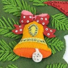 Vtg Felt Sequin Wreath Christmas Snowman Angel Bell Santa Tree Hanging Handmade