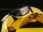 New Invicta Men s Aviator Chronograph Quartz Gold Tone Ss 48mm Black Dial Watch