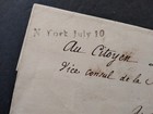 New York  New York City 1780s  ca  Stampless Cover Straight Line French Wax Seal