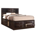 New Brown Storage Queen King 5pc Bedroom Set Dark Cherry Furniture Bed d m n c