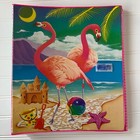 90s Lisa Frank Trends 3 Ring Binder Folder Vintage 1989 Pink Flamingos Beach