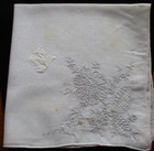 Vgt  White Monogram  m  Handkerchief  Embroidered Corner