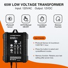 65w Low Voltage Transformer  120vac To 12vdc Dusk To Dawn And Timer Built-in