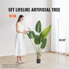 Uimoso 5 Ft Artificial Birds Of Paradise Tree Green Faux Fake Plant Home Decor