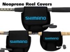 2 Lot Nwot Neoprene Spinning Reel Covers Large 8 x8 x4  Medium 6 x6 x8  Shimano