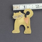 Metal Cat Brooch Multicolor