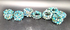 8 Hand Beaded Napkin Rings - Turquoise