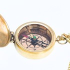 Brass Pocket Compass Engraved Black Eagle Logo With Chain Rustic Vintage