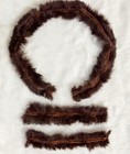 Vintage Rabbit Fur Trim cuffs Brown W velvet Beaded Accents