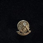Vintage 10k Gold Masonic Past Master Lapel Pin With Small Diamond