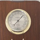 Vintage Springfield Nautical Weather Station Thermometer Barometer Brown Wood