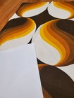 Awesome Rare Vintage Mid Century Retro 70s Yel Brn Swirl Spheres Fabric  Look 