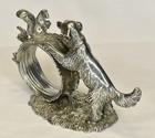 Reed   Barton 1824 Collection Dog   Squirrel Silverplate 2003 Napkin Ring Holder