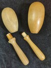 2 Vintage Wood Darning Eggs Sock Darners Wooden Egg Sewing Tool Mending Notions