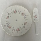 Vintage Mikasa Bone China Remembrance Floral Cake Plate Server Set With Box Euc