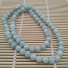 New Chinese Natural A Light Green Jadeite Jade Beads Beaded Necklace Hand-carved