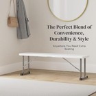 New Home Era 2 75ft Plastic Folding Bench     Lightweight And Portable White Resin